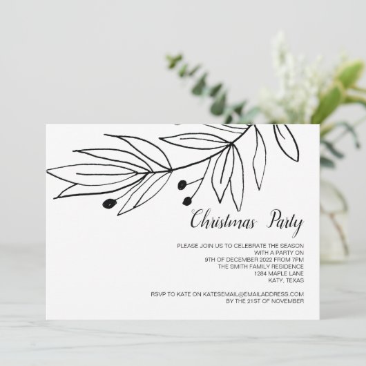 クリスマスホリデーパーティーウエレガントィンターお祝い 招待状 (スタンド正面)
