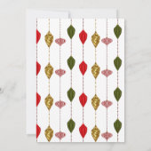 クリスマスホリデーパーティーオーナメント&ポインセチア 招待状 (裏面)