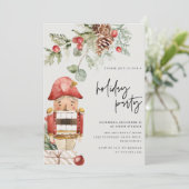 クリスマスホリデーパーティーディナー モダンなくるみ割り人形 招待状 (スタンド正面)