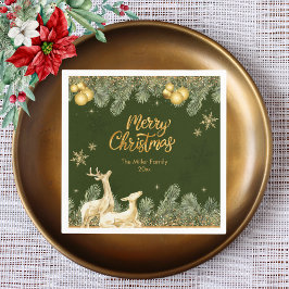 クリスマスホリデーパーティートナディアアンドスノーフレーク スタンダードカクテルナプキン