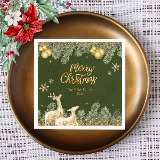 クリスマスホリデーパーティートナディアアンドスノーフレーク スタンダードカクテルナプキン