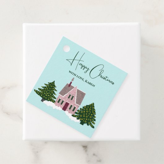 クリスマスホリデーパーティーハウスツリーズラベル フェイバータグ (インサイチュ)