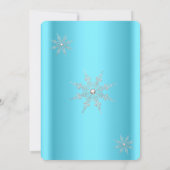 クリスマスホリデーパーティーブルーウィンターワンダーランド 招待状 (裏面)