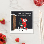 クリスマスホリデーパーティーホッケースポーツ スタンダードカクテルナプキン (インサイチュ)