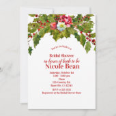 クリスマスホリデーパーティーホリーベリーブライダルシャワー 招待状 (正面)
