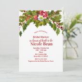 クリスマスホリデーパーティーホリーベリーブライダルシャワー 招待状 (スタンド正面)