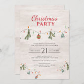 クリスマスホリデーパーティーライトアンドデコール 招待状 (正面/裏面)