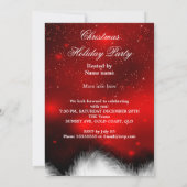 クリスマスホリデーパーティーレッドハイヒールサンタ帽 招待状 (裏面)