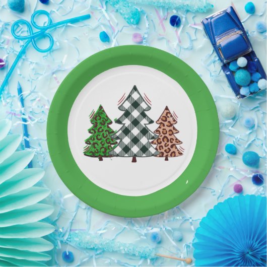 クリスマスホリデーパーティー供給クリスマスツリー ペーパープレート (パーティー)