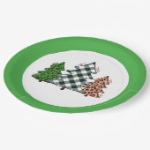 クリスマスホリデーパーティー供給クリスマスツリー ペーパープレート (アングル)