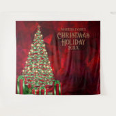 クリスマスホリデーパーティー写真ブース背景 タペストリー (正面(横))