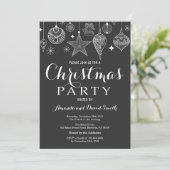 クリスマスホリデーパーティー招待状のオーナメント 招待状 (スタンド正面)