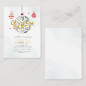 クリスマスホリデーパーティー招待状カード 名刺 (正面/裏面)