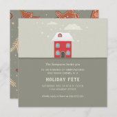 クリスマスホリデーパーティー招待状カード 招待状 (正面/裏面)