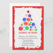 クリスマスホリデーパーティー招待状クリスマスツリー 招待状 (正面/裏面)