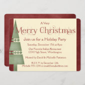 クリスマスホリデーパーティー招待状ツリーデザイン1 招待状 (正面/裏面)