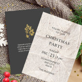 クリスマスホリデーパーティー招待状ブラック&ホワイト シーズンカード
