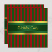 クリスマスホリデーパーティー招待状レッドグリーン金ゴールド 招待状 (正面/裏面)