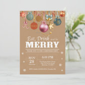 クリスマスホリデーパーティー招待状食べドリメリーンク 招待状 (スタンド正面)
