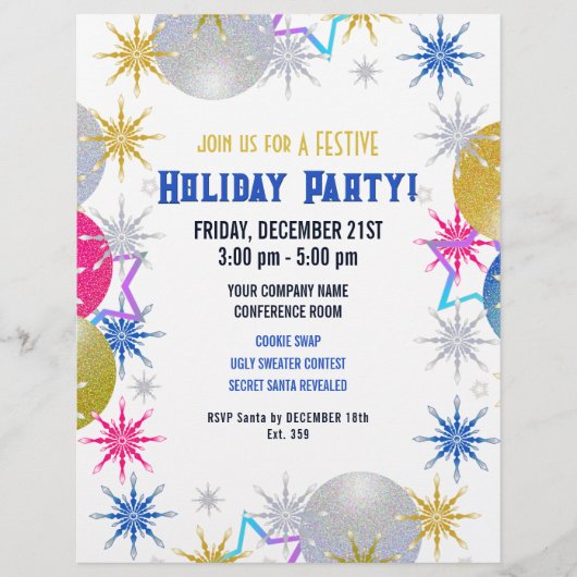 クリスマスホリデーパーティー招待状 チラシ (正面)