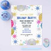 クリスマスホリデーパーティー招待状 チラシ (シングル)
