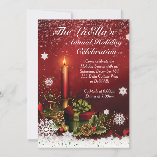 クリスマスホリデーパーティー招待状 招待状 (正面)