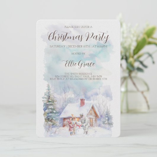 クリスマスホリデーパーティー招待状 招待状 (スタンド正面)