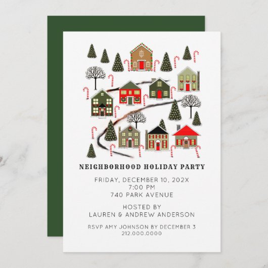 クリスマスホリデーパーティー招待状 招待状 (正面/裏面)