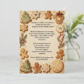 クリスマスホリデーパーティー用のクッキー 招待状 (スタンド正面)