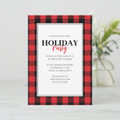 クリスマスホリデーパーティー素朴バッファロープレイド 招待状 (スタンド正面)