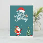 クリスマスホリデーパーティー編集可能印刷可能 招待状 (スタンド正面)