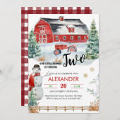 クリスマスホリデーパーティー誕生日招待状 招待状 (正面/裏面)