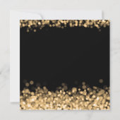 クリスマスホリデーパーティー金ゴールドきらめくライト 招待状 (裏面)