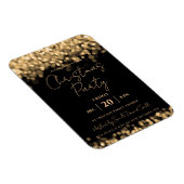 クリスマスホリデーパーティー金ゴールドきらめくライトInv マグネット (右側)