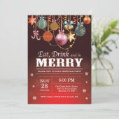 クリスマスホリデーパーティー食べ招待状ドリンクメリー 招待状 (スタンド正面)