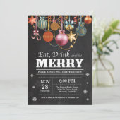クリスマスホリデーパーティー食べ招待状ドリンクメリー 招待状 (スタンド正面)