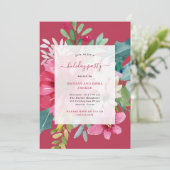 クリスマスホリデーパーティー鮮やかウォーターカラーフローラ 招待状 (スタンド正面)