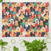 クリスマスホリデーパーティー キッチンタオル (折り畳み)