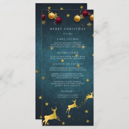 クリスマスホリデーパーティー メニュー (正面/裏面)