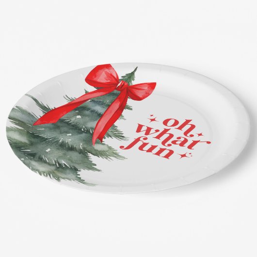クリスマスホリデーパーティーOh何おもしろい ペーパープレート (アングル)