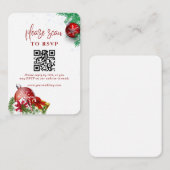 クリスマスホリデーパーティーQRコード出欠確認 エンクロージャーカード (正面/裏面)