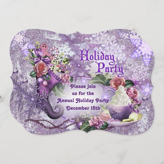 クリスマスホリデーパーティ招待状 招待状 (正面/裏面)