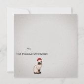 クリスマスホリデーパープルキャットサンタグリーティング (裏面)