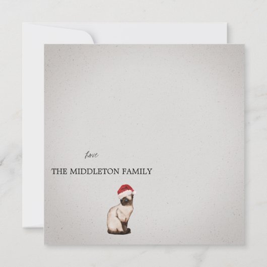 クリスマスホリデーパープルキャットサンタグリーティング (裏面)