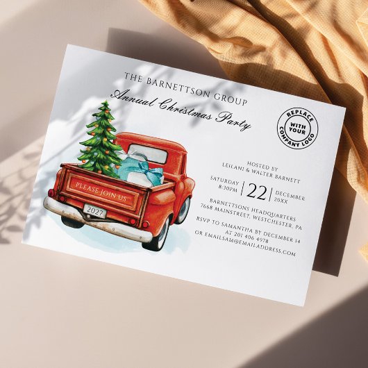 クリスマスホリデービジネスロゴ年次パーティー 招待状