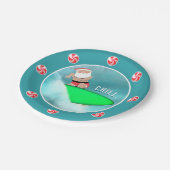 クリスマスホリデービーチパーティー ペーパープレート (アングル)