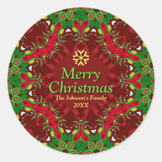 クリスマスホリデービーファミリーリース ラウンドシール (正面)