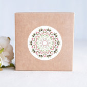 クリスマスホリデーピネコーンマンダラパインブランチ ラウンドシール