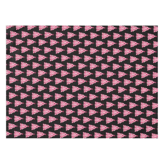 クリスマスホリデーピンクツリー テーブルクロス (正面(横))