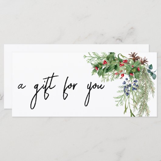 クリスマスホリデーピンクブーケウォーターカラー (正面/裏面)